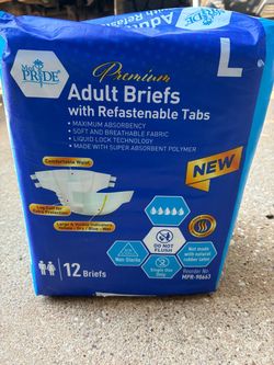 MedPride Premium Adult Briefs Large 12-Pack
