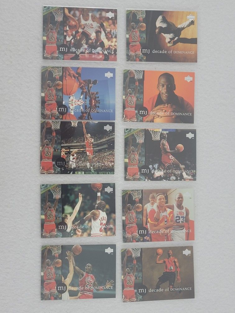 1994 Upper Deck Michael Jordan Decade of Dominance Complete 10 Card Set J1-J10