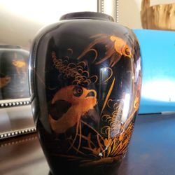 13" GOLD FISH VASE 