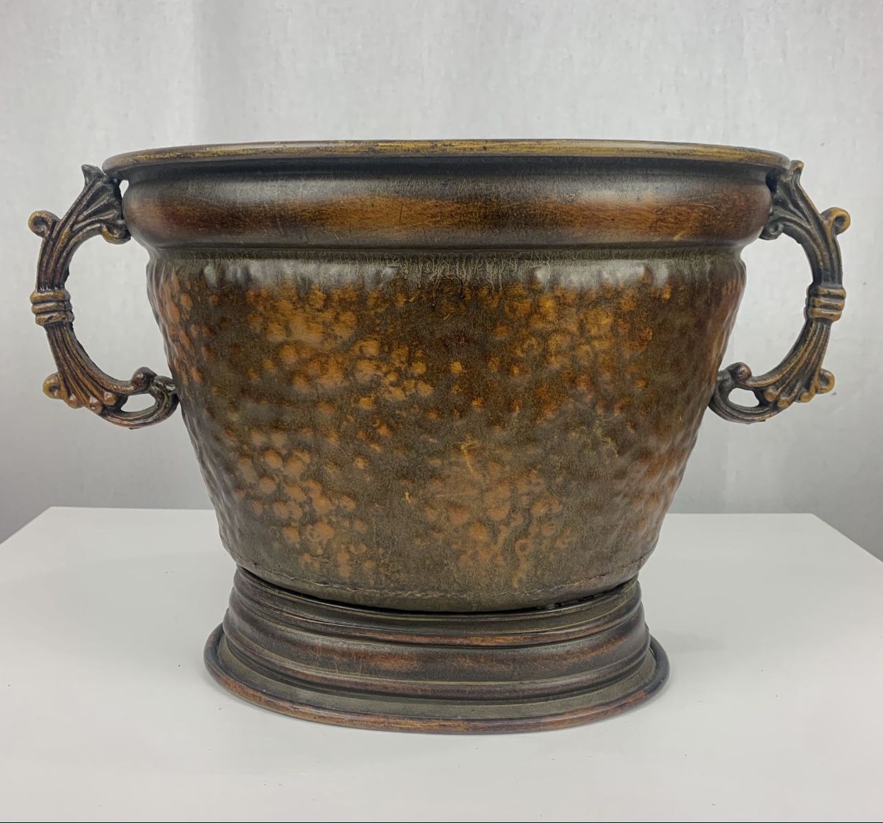 Orange/Brown Metal Rustic Potter/Vase