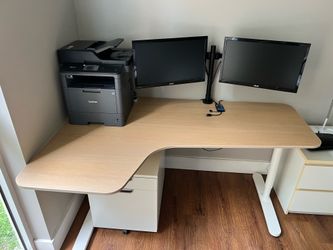 Desk Bamboo White IKA like New