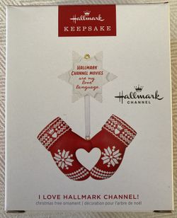 Hallmark I Love The Hallmark Channel Mittens In Heart Shape 2023 Ornament