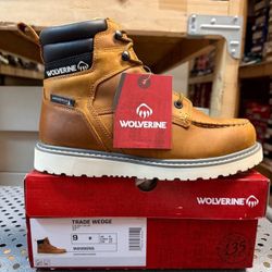 Wolverine Men’s Trade Wedge 6” Waterproof & Slip Resistan Wheat Leather Work Boot