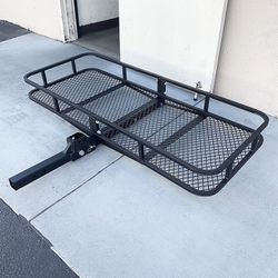 (Brand New) $125 Heavy-Duty Folding Cargo Rack Carrier 60x25” Fold Up Basket 2” Hitch Receiver 500 Lbs Max 