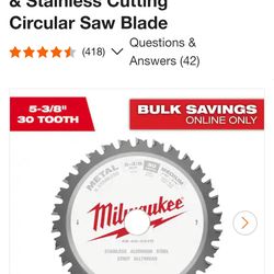 Milwaukee circular saw blade