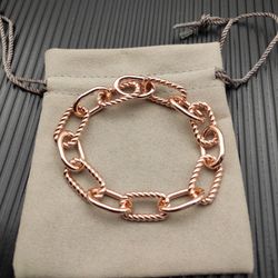 David Yurman 18K Rose Gold Cable Chain Bracelet