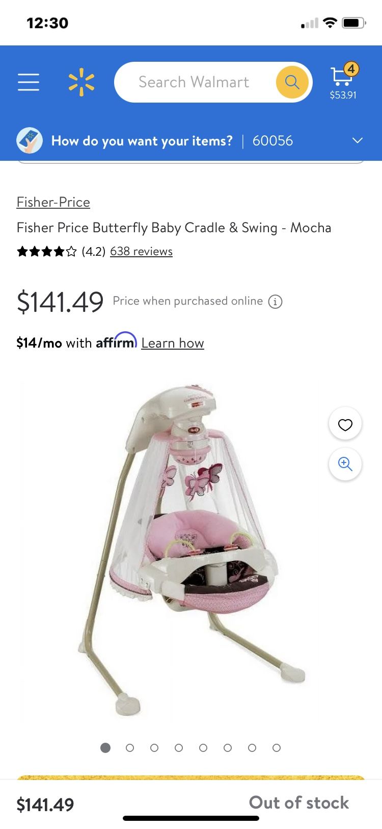 Fisher price mocha butterfly swing hotsell