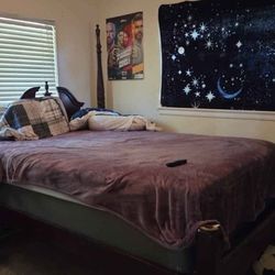 Selling My Bed: Must Sell Today: BED, MATTRESS, BOX SPRING, METAL FRAME, INCLUDED IT