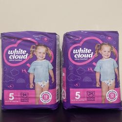 2 Pack White Cloud Ultra Comfort Diapers 5 Over 27lbs