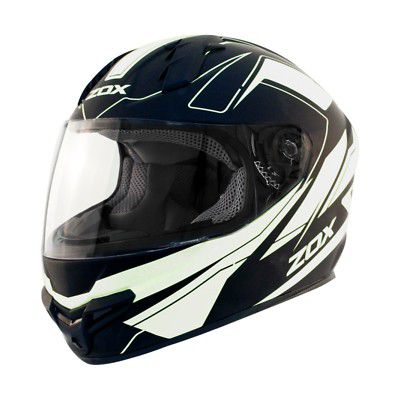 Motorcycle Helmet DOT Snell Zox Primo C Matte White Black Large (New)