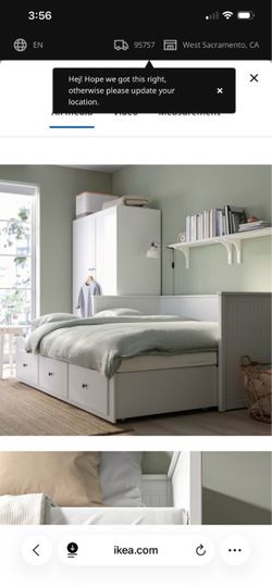 IKEA Pull up Daybed with 3 Drawers and 2 Matching Wardrobe Units (5 piece set)