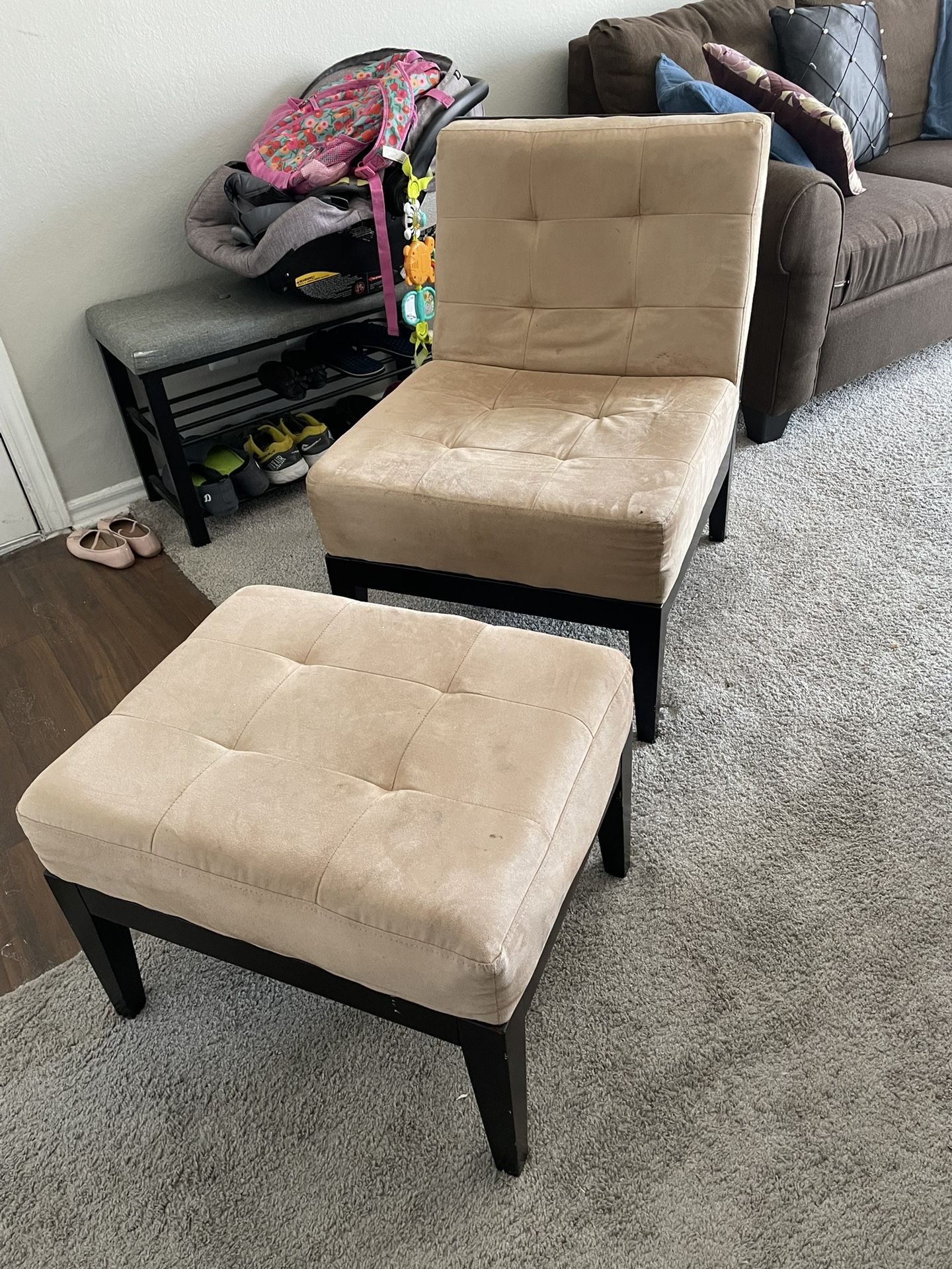 chair and matching ottoman