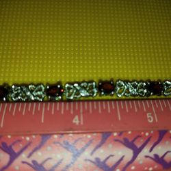 7in 925 Ruby& Love Knot Tennis Bracelet