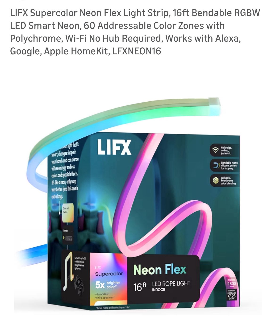 Supercolor Neon Flex Light •16 Feet • NEW IN BOX