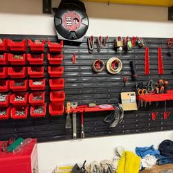 30 Bins Wall Mounted Storage/Parts Rack Organizer Garage with Wall Panels