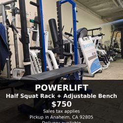 Powerlift Half Squat Rack with Bench - Commercial Gym Equipment