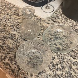 Glassware Mini Vase Two Bowls