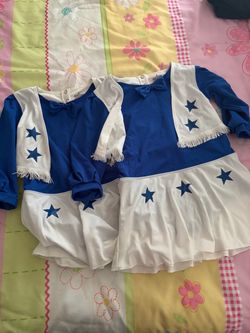 Dallas cowboys Kids Cheerleader Costume Dress Set of 2