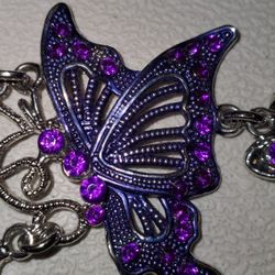 Purple Butterfly Necklace 