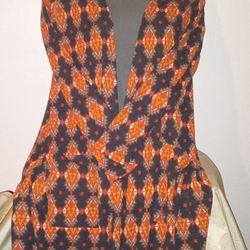 Swing Dress And Cardigan Duster Color Black Orange Teal Red Size Small