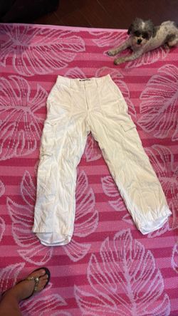 White Cargo Pants High Waist