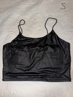 Black leather top size S