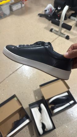 Three New Pairs Of  Leather Sneakers  . New $49 Each , Make Me a Reasonable Offer And They Are All Yours . beige , Black , Dark Blue 