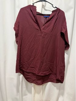 Burgundy size large flowy blouse