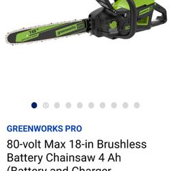 Greenworks 80volt Chainsaw