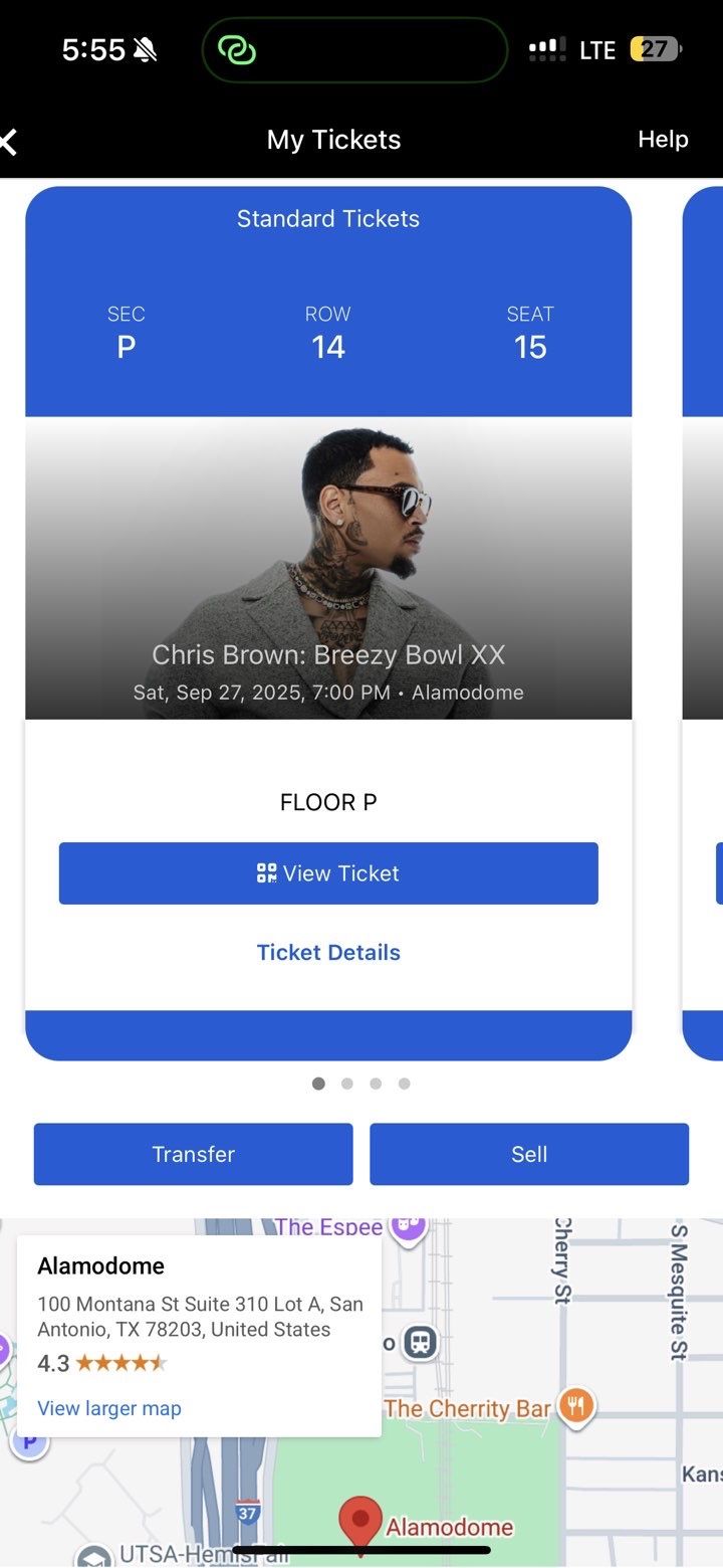 Selling 4x Chris Brown Brezzy Bowl XX Tickets