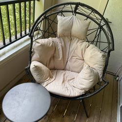 Outdoor Egg Chair & Side Table