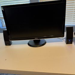 Dell 24in HD Monitor  W/ computer speakers 