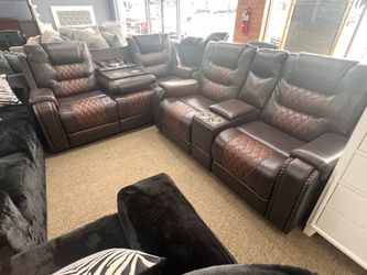 2pc Leather Recliner Set
