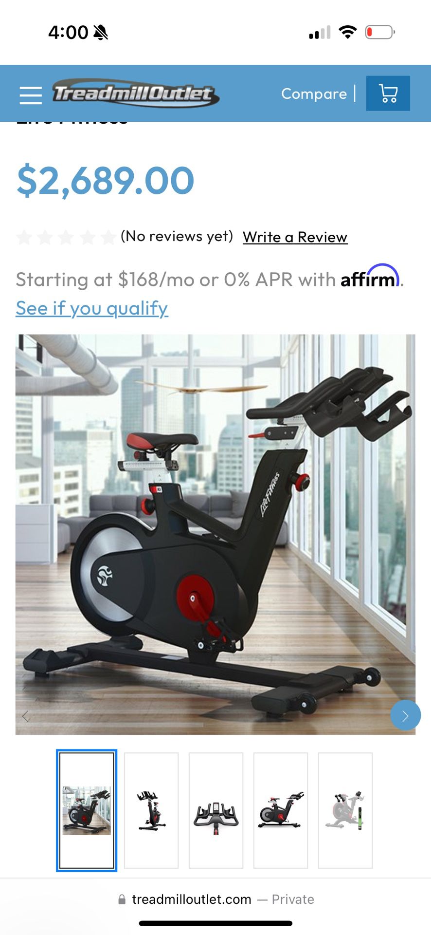 Life Fitness Work Out Bike 