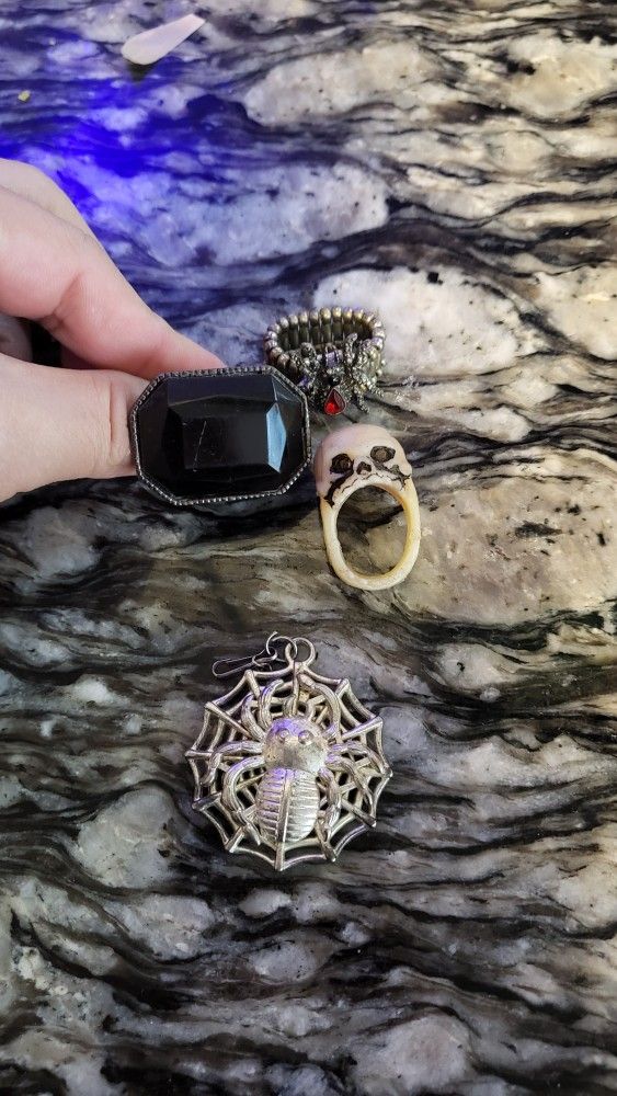Halloween jewelry skeleton spider bundle 