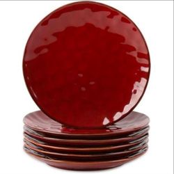 Vicrays Ceramic Dinner Plates Set, 10.5 Inch, Set of 6, Round, Microwave, Oven, Dishwasher Safe.