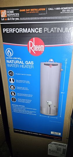 Water Heater 40 Gallons 38,000 BTU 12 YEARS WARRANTY