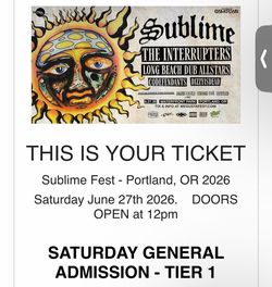 Three tickets to sublime fest
