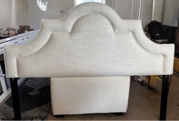White Upholstered King headboard