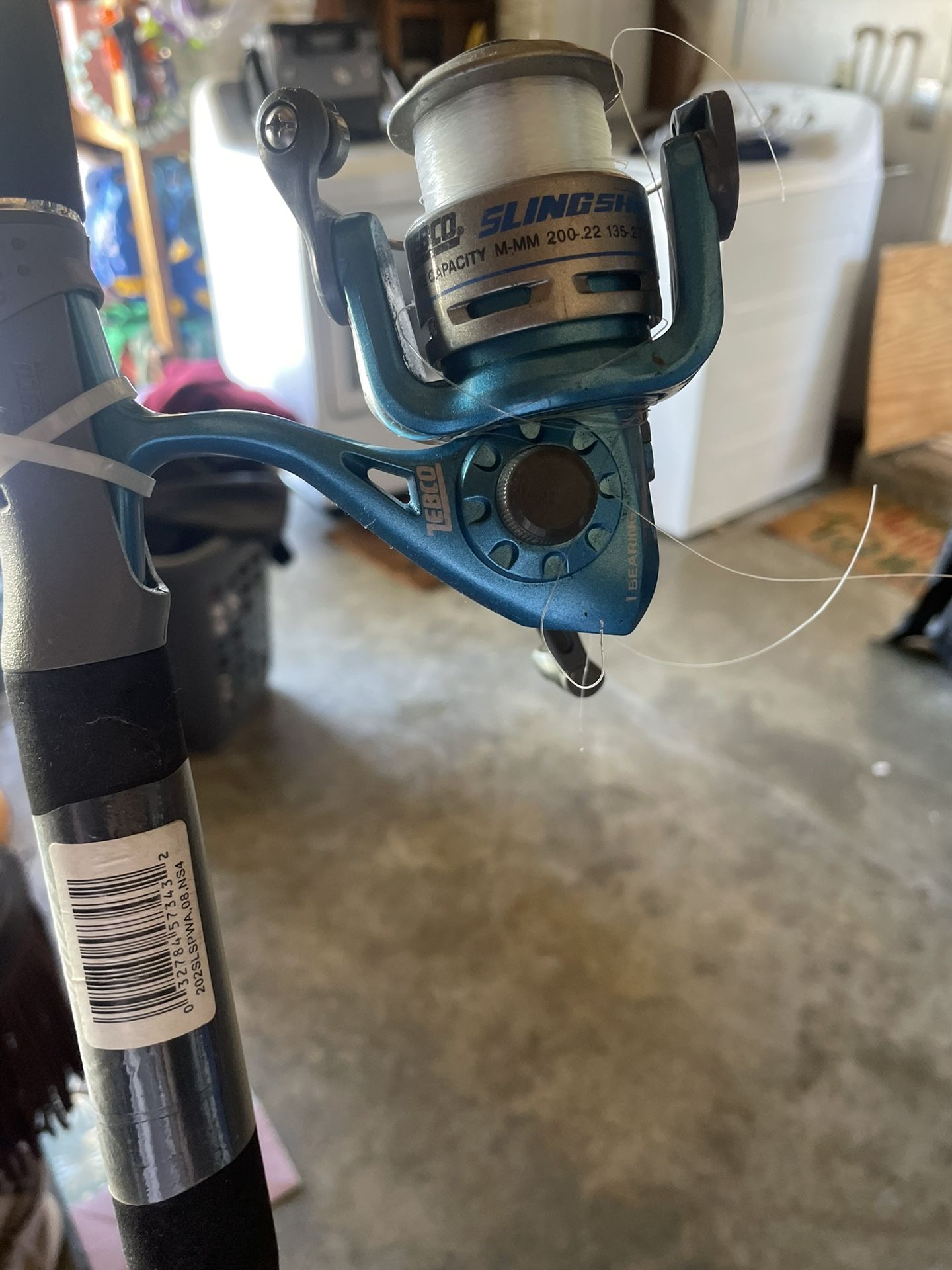 teal Blue zebco slingshot Fishing Rod