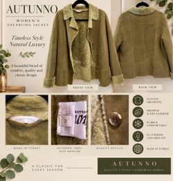 Autunno Women's Shearling Jacket Size Medium