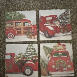 Robert Stanley Red Truck Coasters