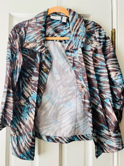 Talbots Black & White Windowpane Plaid Grid Knit Jacket - Size 6