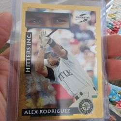 Alex Rodríguez 1995 Pinnacle Score Hitters Inc. Gold Rush Parallel Baseball Card 