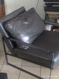 chair with black steel frame