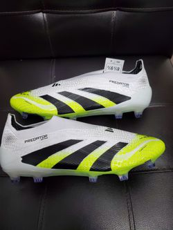 Adidas Predator Elite Cleats - White and Neon Yellow Brand New 8.5 Or 11