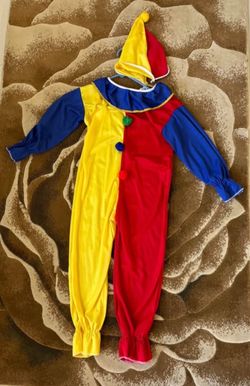 Funtastic Child Clown Costume with Rainbow Wig