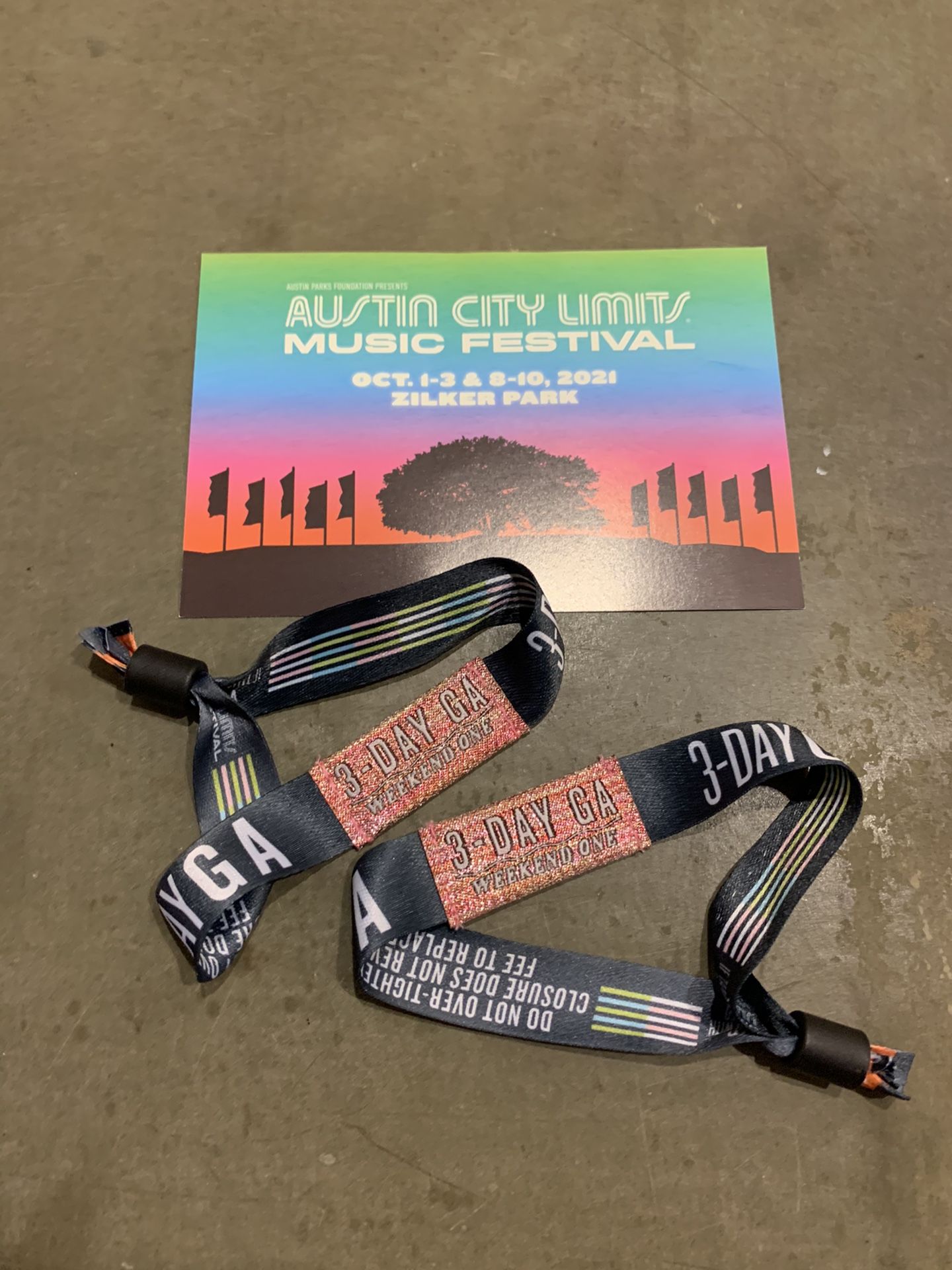 2 ACL Weekend 1 Wristbands 