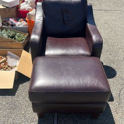Leather Style Chair With Ottoman TODAY ONLY