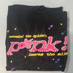 Pink Sp5der Hoodie - Size Large